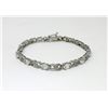 Image 1 : White Topaz & Diamond Tennis Bracelet