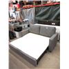 Image 2 : New Grey Fabric Pull Out Sofa Bed