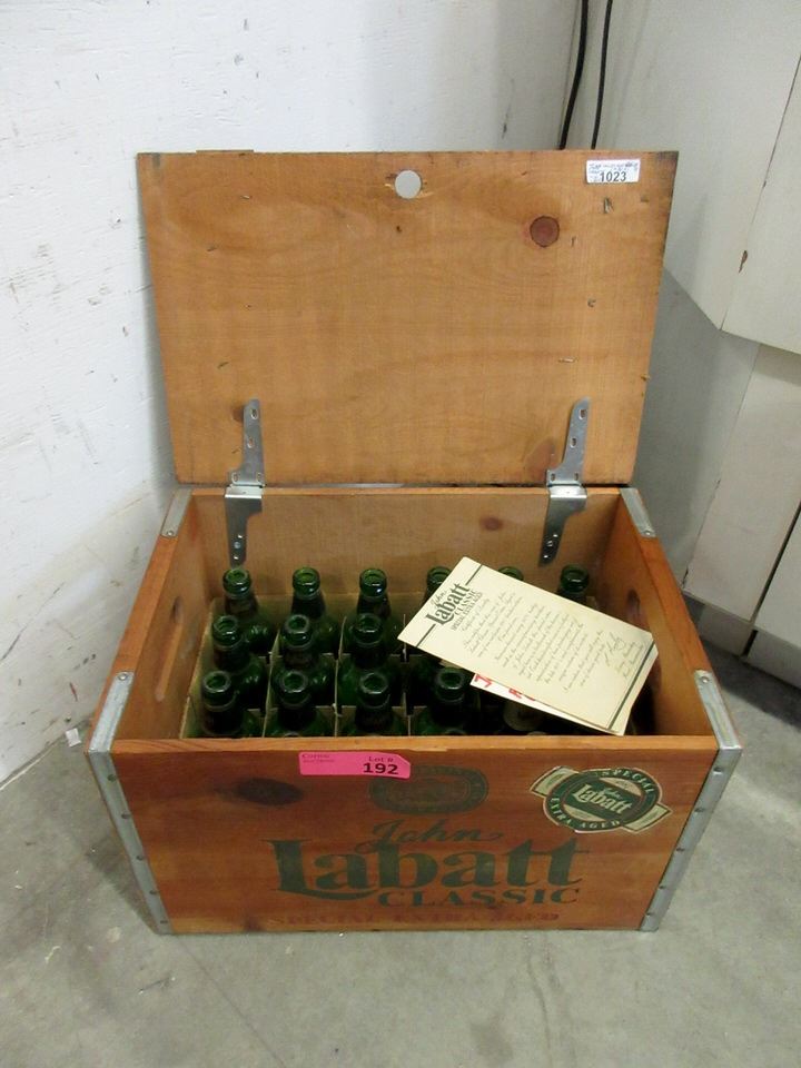 John Labatt Classic Wood Crate with Bottles