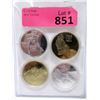 Image 1 : 4 Encapsulated Head / Tail Novelty Tokens