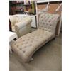 Image 1 : New Button Tufted Fabric Upholstered Chaise