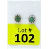 Image 1 : New Diamond & Emerald Sterling Silver Earrings
