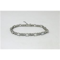 7.15 CT White Topaz & Diamond Tennis Bracelet