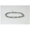 Image 1 : 7.15 CT White Topaz & Diamond Tennis Bracelet