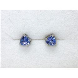 New Tanzanite Sterling Silver Stud Earrings
