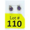 Image 1 : New Amethyst & Diamond Sterling Silver Earrings