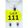 Image 1 : New Sterling Silver Amethyst Earrings & Pendant