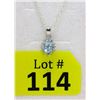 Image 1 : Blue Topaz & Diamond Sterling Silver Pendant