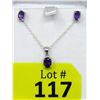 Image 1 : New Sterling Silver Amethyst Earrings & Pendant
