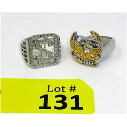 2 New Men's Biker Rings