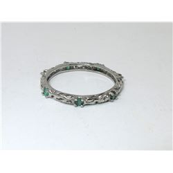 Sterling Silver Multi Emerald Band Ring