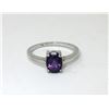 Image 1 : Amethyst Solitaire Sterling Silver Ring