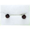 Image 1 : New Sterling Silver Garnet Stud Earrings
