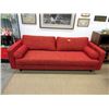Image 1 : 90" Long Reddish/Orange Sofa - Floor Model