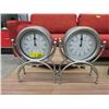 Image 1 : 2 New Metal Mantle Clocks - 10" x 13"