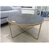 Image 1 : Black Coffee Table with Gold Tone Metal Frame