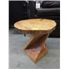 Image 1 : Hand Made Solid Pine Twisted Base End Table