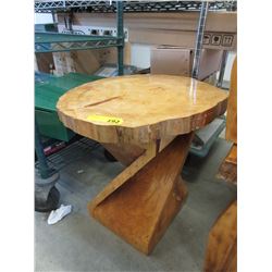 Hand Made Solid Pine Twisted Base End Table