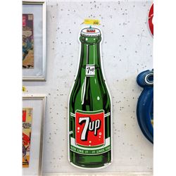 Enameled Steel 7-Up Bottle Sign