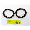 Image 1 : 2 Tigers Eye Gemstone Bead Stretch Bracelets