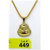 Image 1 : New Gold Plated Crystal 28" Buddha Necklace