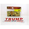 Image 1 : 6 Trump 2020 Stickers & 1 Trump Gold Foil Bill