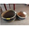 Image 1 : 2 Glazed Ceramic Patio Planters