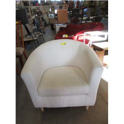 Ivory Fabric Upholstered Tub Chair