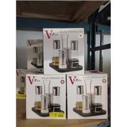 3 New Glass Salad Dressing Sets