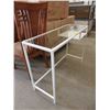 Image 1 : Glass Top Metal Framed Console Table with Shelf