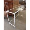 Image 1 : Glass Top Metal Framed Console Table with Shelf