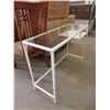 Image 1 : Glass Top Metal Framed Console Table with Shelf