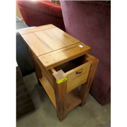 Slide Top Wood End Table