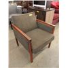 Image 1 : Vintage Fabric Upholstered Wood Framed Arm Chair