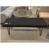 Image 1 : New Black Metal Bench with Fabric Upholstered Top