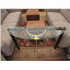 Image 1 : New Glass Half Moon Table with Metal Legs
