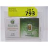 Image 1 : 1/10th of a Gram .9999 Fine Gold Bar