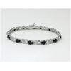 Image 1 : Blue Sapphire & Diamond Tennis Bracelet