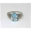 Image 1 : Blue Topaz & Diamond Solitaire Ring