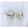 Image 1 : New Green Amethyst & Diamond Earrings