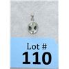 Image 1 : 1.75 CT Oval Green Amethyst & Diamond Pendant