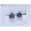 Image 1 : New 1 CT Tanzanite Sterling Silver Stud Earrings