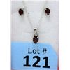 Image 1 : New Garnet Sterling Silver Earring & Pendant Set
