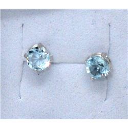 Brand New Baby Blue Topaz Stud Earrings