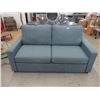 Image 1 : New Blue Fabric Upholstered Pull Out Sofa Bed