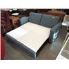 Image 2 : New Blue Fabric Upholstered Pull Out Sofa Bed