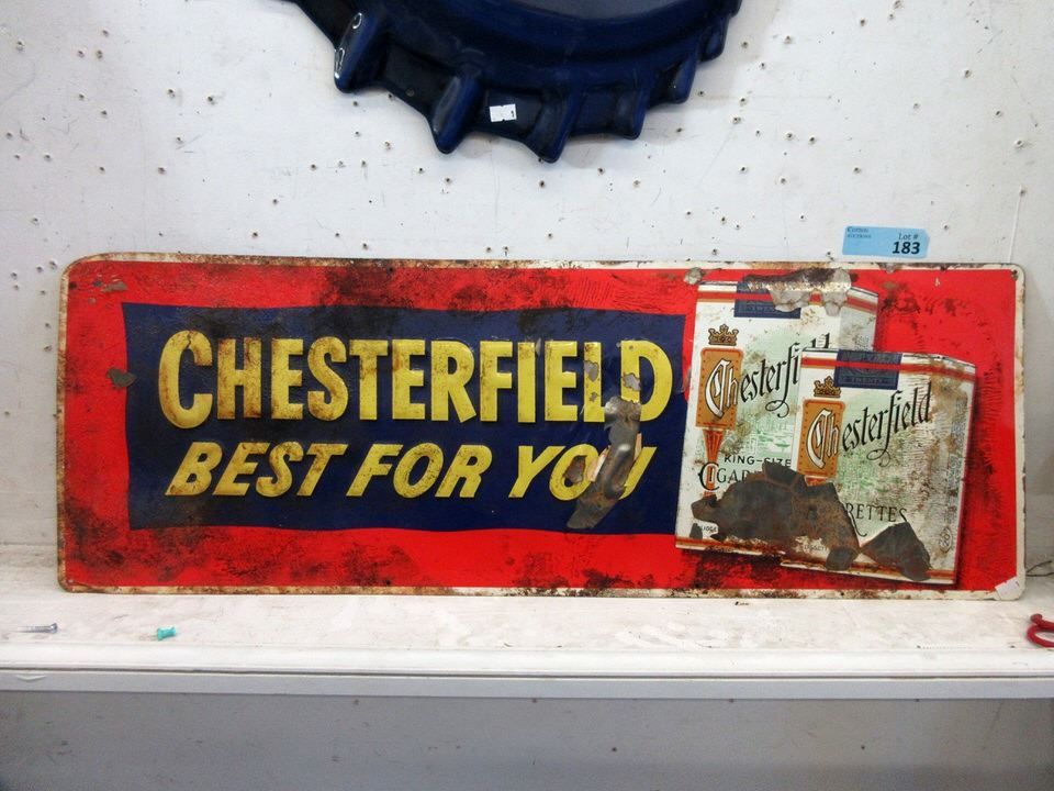 Chesterfeild Sign Vintage Metal