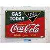 Image 1 : New Embossed Metal "Gas and Coca-Cola" Sign