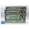 Image 1 : 3 x 1954 Canadian Devil Head $1.00 Notes