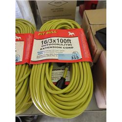New 16/3 x 100 Foot Out Door Extension Cord